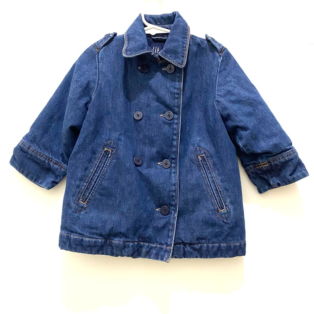 Baby GAP Double-Breasted Denim Jacket, Size 2 Years